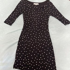 Ann Taylor Loft black and white polka dot dress. Size XS.